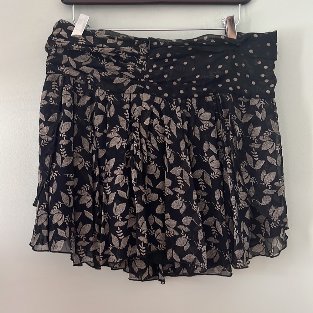 Isabel Marant Etoile Mini Skirt Prune Black Printed Georgette - Picture 3 of 10